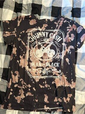 Johnny Cash 'Man in Black' Bleached Graphic Tee